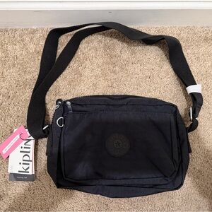 “New” Kipling Abanu Medium Midnight Black Messenger Bag